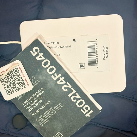 Obermeyer Explorer Down Shirt Jacket Mens 2XL Blue Waterproof Puffer $249 NWT - Picture 6 of 6